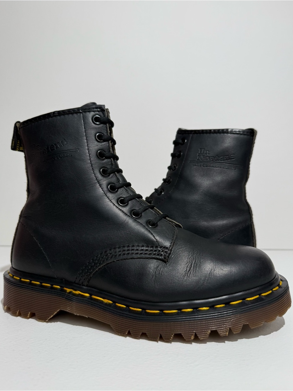 Vintage Dr. Martens 1460 Black Greasy Leather Boots UK 4
